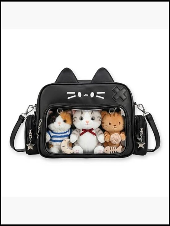 Girl\'s Cat Ita Bag Backpack with Clear Display Window for Pins Cosplay College main image 7